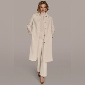 Cashmere Blend Donna Karan Cream Coat